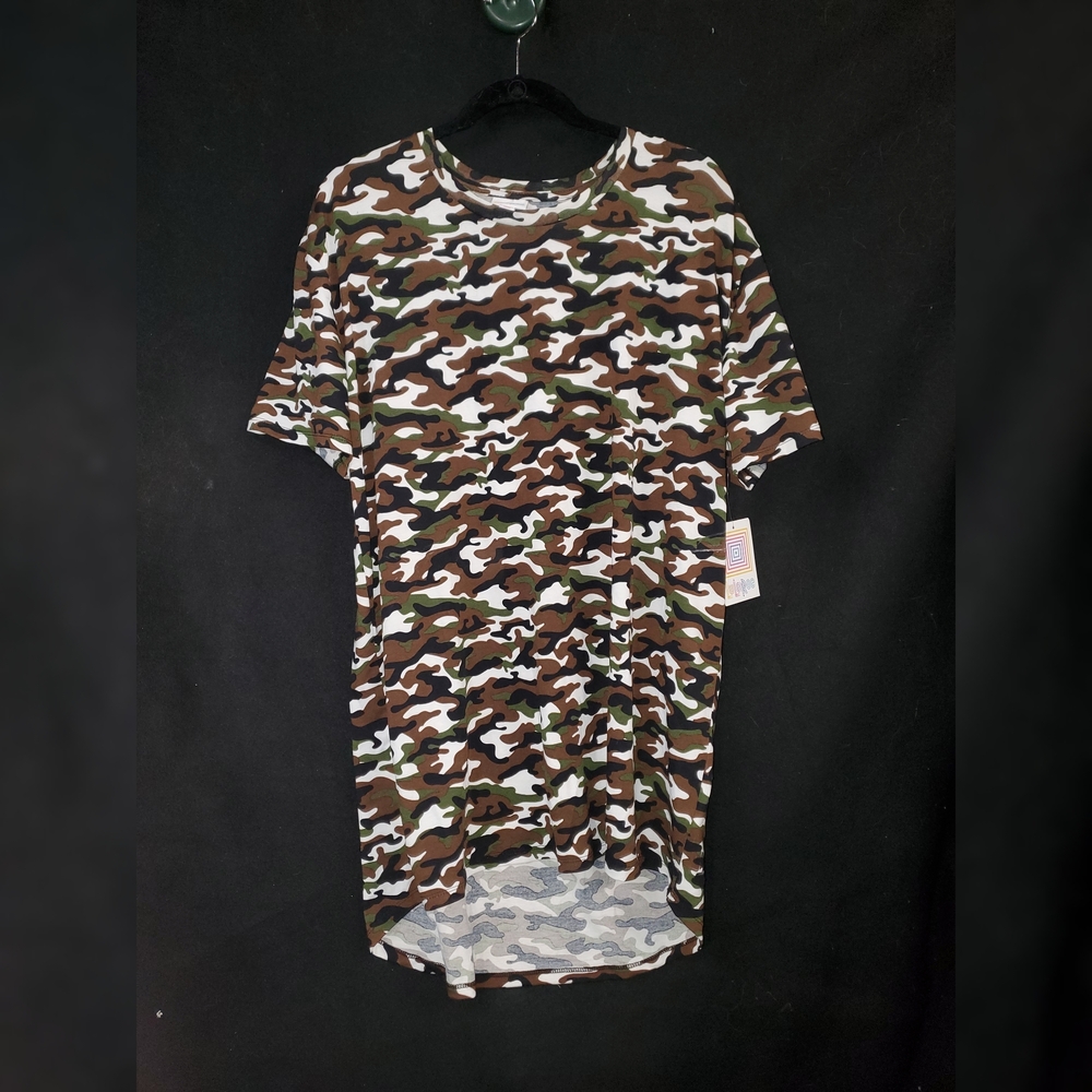 LuLaRoe Green,brown And Black Camo Hudson XL